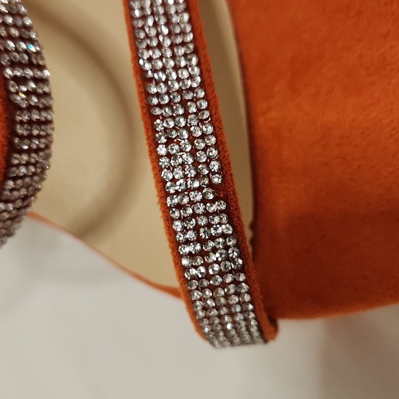 New! Orange rhinestone stiletto heels shoes high platform strappy party dress - Picture 11 of 16